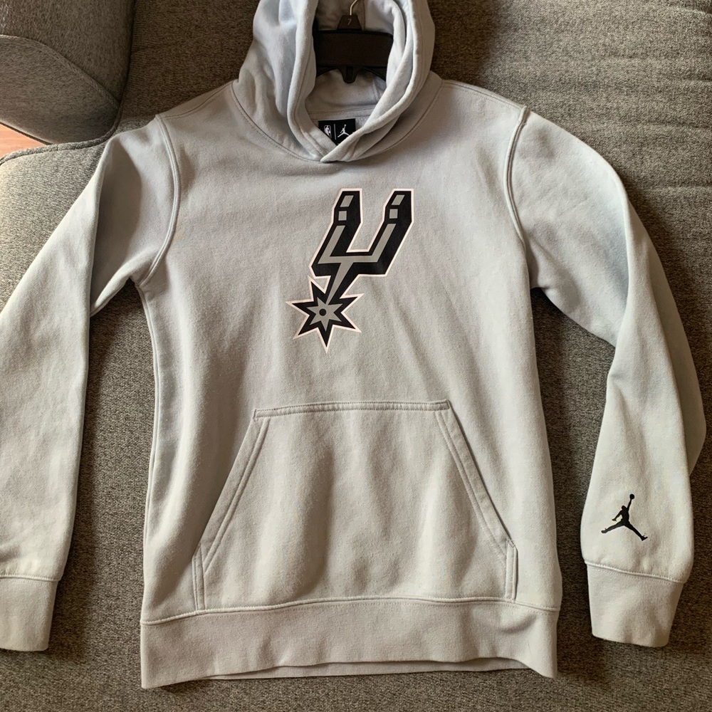 Nike Jordan Spurs Hoodie size M light bluish grey color
